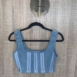 HOT &‎ DELICIOUS CROSS THE LINE ZIPPER TOP